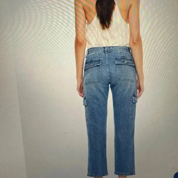 Cargo Denim Women’s High Rise Slim Straight Leg Jean by KanCan Size 7/27 - Picture 2 of 9